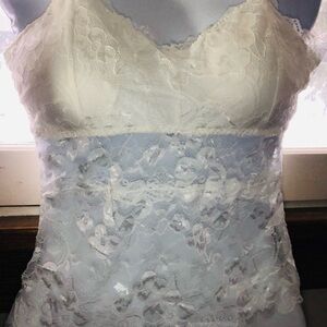 Lace Camisole Top in Cream and White